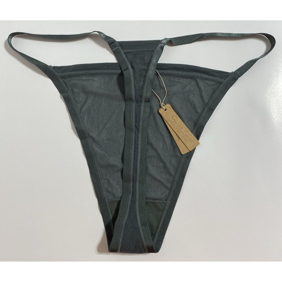Skims Summer Mesh Thong Panty Panties Women's 4X Green Deep Sea Sheer Sexy NEW - Picture 2 of 11